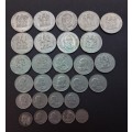 Mixture of Old South African coins