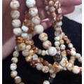 Beautiful Faceted Natural Jasper Beads Long Necklace