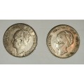 2 x Silver Netherlands 1 Gulden