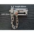 Slide Bolt Latch lock with anti theft chain