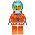 Astronaut - Male, Orange Spacesuit with Dark Bluish Gray Lines - Original Lego Minifigures