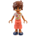 Lego NEW - Friends Leo - White Shirt with Coral Flowers Coral Trousers Cropped