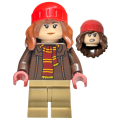 Lego NEW- Hermione Granger - Reddish Brown Jacket with Dark Red Scarf Dark Tan
