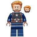 LEGO Minifigs - Captain America - Detailed Suit/Open Mouth/Reddish Brown Hands (New)