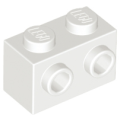 Lego NEW - Brick Modified 1 x 2 with Studs on 1 Side~ [White]
