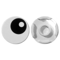 Lego Used - Tile Round 2 x 2 with Bottom Stud Holder with Black Eye with Pupil Pattern~ [White]