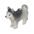 Lego NEW - Dog Husky with Marbled Dark Bluish Gray Ears and Back and Printed Black Eyes an~ [White]