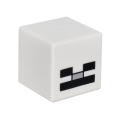 Lego NEW - Minifigure Head Modified Cube with Pixelated Black Eyes Light Bluish GrayNose ~ [White]