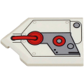 Lego NEW - Tile Modified 2 x 3 Pentagonal with Light Bluish Gray Engine Cover and Red Hose~ [White]