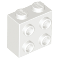 Lego NEW - Brick Modified 1 x 2 x 1 2/3 with Studs on Side~ [White]