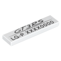 Lego Used - Tile 1 x 4 with 'GT3RS LG-P' and Variable Code Pattern~ [White]