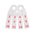 Lego NEW - Minifigure Cape Cloth 4 Rectangular Strips with Calendar Numbers Pattern~ [White]