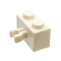 Lego Used - Brick Modified 1 x 2 with Clip (Vertical Grip) (Undetermined Type)~ [White]