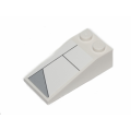 Lego Used - Slope 18 4 x 2 with Black Lines and Light Bluish Gray Hull Plates Pattern 3 (S~ [White]