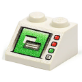 Lego Used - Slope 45 2 x 2 with Windows in Computer Screen Pattern~ [White]