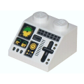 Lego Used - Slope 45 2 x 2 with Aircraft Green and Yellow Horizon Indicator Controls Black~ [White]