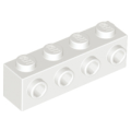 Lego Used - Brick Modified 1 x 4 with Studs on Side~ [White]
