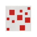Lego NEW - Tile 2 x 2 with Groove with Red Squares Pattern (Minecraft Cake)~ [White]