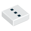 Lego Used - Tile 1 x 1 with 3 Black Squares Pattern~ [White]