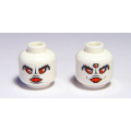 Lego Used - Minifigure Head Dual Sided Alien Black Eyebrows Open Mouth and Two Red Eyes/ ~ [White]
