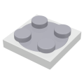 Lego Used - Turntable 2 x 2 Plate with Light Bluish Gray Top (3680 / 3679)~ [White]