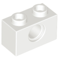 Lego Used - Technic Brick 1 x 2 with Hole~ [White]