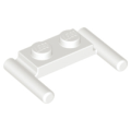 Lego NEW - Plate Modified 1 x 2 with Bar Handles - Flat Ends Low Attachment~ [White]
