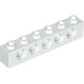 Lego Used - Technic Brick 1 x 6 with Holes~ [White]