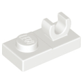 Lego NEW - Plate Modified 1 x 2 with Open O Clip on Top~ [White]