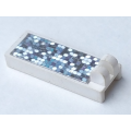 Lego Used - Hinge Tile 1 x 2 1/2 with 2 Fingers on Top with Glitter Space Panel Pattern (S~ [White]