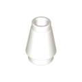 Lego Used - Cone 1 x 1 with Top Groove~ [White]