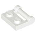 Lego Used - Plate Modified 1 x 2 with Bar Handle on Side - Closed Ends~ [White]