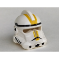 Lego Used - Minifigure Headgear Helmet SW Clone Trooper Ep.3 with Bright Light Orange Stri~ [White]