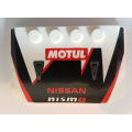 Lego NEW - Wedge 4 x 6 x 2/3 Triple Curved with 'MOTUL' and 'NISSAN nismo' on Blackand Re~ [White]