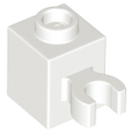 Lego Used - Brick Modified 1 x 1 with Open O Clip (Vertical Grip) - Hollow Stud~ [White]