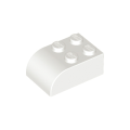 Lego Used - Slope Curved 3 x 2 with 4 Studs~ [White]