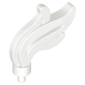 Lego Used - Minifigure Plume Feather Triple Compact / Flame / Water with Small Pin~ [White]