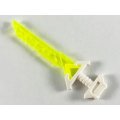 Lego NEW - Minifigure Weapon Sword with Wide Pommel and Molded Trans-Neon GreenSerrated B~ [White]