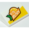 Lego NEW - Slope 30 1 x 2 x 2/3 with 'ViTA RUSH' Pattern~ [White]