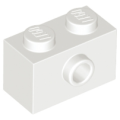 Lego NEW - Brick Modified 1 x 2 with Stud on Side~ [White]