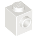 Lego NEW - Brick Modified 1 x 1 with Stud on Side~ [White]