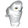 Lego NEW - Owl Angular Features with Black Beak Yellow Eyes and Light Bluish Gray Rippled ~ [White]