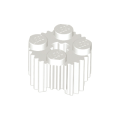 Lego Used - Brick Round 2 x 2 with Axle Hole and Grille / Fluted Profile~ [White]