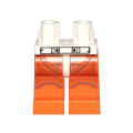 Lego NEW - Hips and Orange Legs with Black Outlined Belt and Dark Bluish Gray StripesPatt~ [White]
