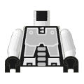 Lego Used - Torso Space Robot Pattern (Exploriens) / White Arms / Black Hands~ [White]