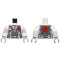 Lego NEW - Torso Camouflage With Dark Bluish Gray Jacket with Belt and Pockets andRed Hyd~ [White]