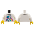 Lego NEW - Torso Shirt with Unicorn Sparkles and Dark Pink Bright Light Yellow and Medium ~ [White]