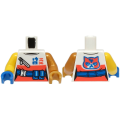 Lego NEW - Torso Female Top with Coral Panel and Cat Face Blue Belt NinjagoLogogram 'SORA~ [White]