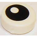 Lego NEW - Tile Round 1 x 1 with Black Eye with Pupil Pattern~ [White]