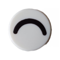 Lego NEW - Tile Round 1 x 1 with Black Eye Closed (Thin Curved Line) Pattern~ [White]